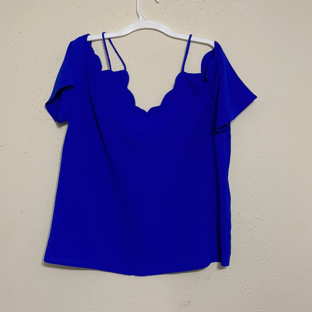 Blue off shoulder top
